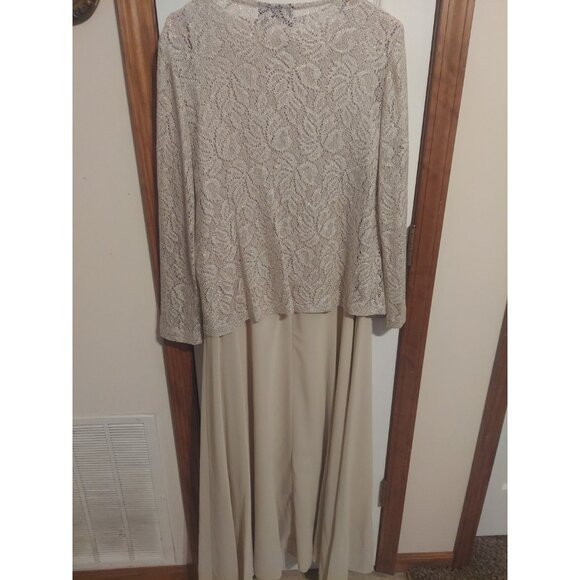 Alex Evenings Women's Mother Of The Bride Two Piece Shell Beige Gown Size 12 - Picture 11 of 16